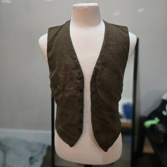 Vintage 1960s Brown Vest with ACWA Tag in Pocket - Picture 3 of 5
